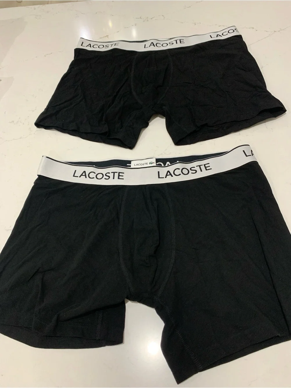 NWT Lacoste Men's Black Cotton Boxer Briefs - 2 lot Size XL
